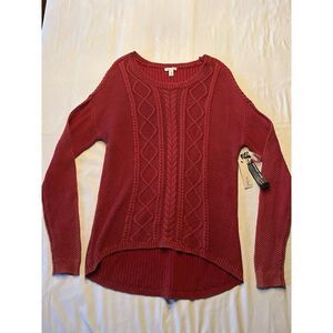 Tribal Jeans Boho Indie Scoop Neck Sweater Vintage Look‎ Woven Braid Textured